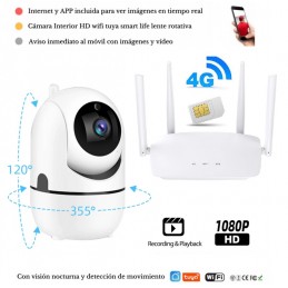 Kit Internet 4G + Cámara wifi tuya 2MP HD 1080P