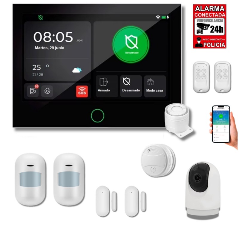 Alarma 4G WIFI GSM sin cuotas con cámara
