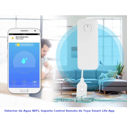 Detector de Agua WiFi, Soporte Control Remoto de Tuya Smart Life App